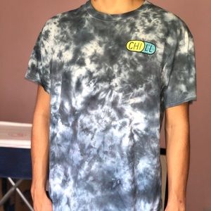 Black and White Tie Dye T Shirt & Chill Pill Patch